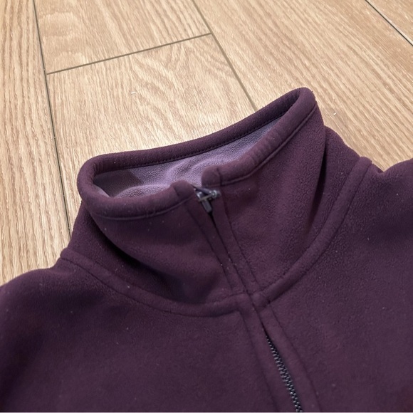 Mondetta Cozy Plum Full-Length Mock Neck Full Zip Fleece Sweater Jacket - Small - Picture 5 of 9